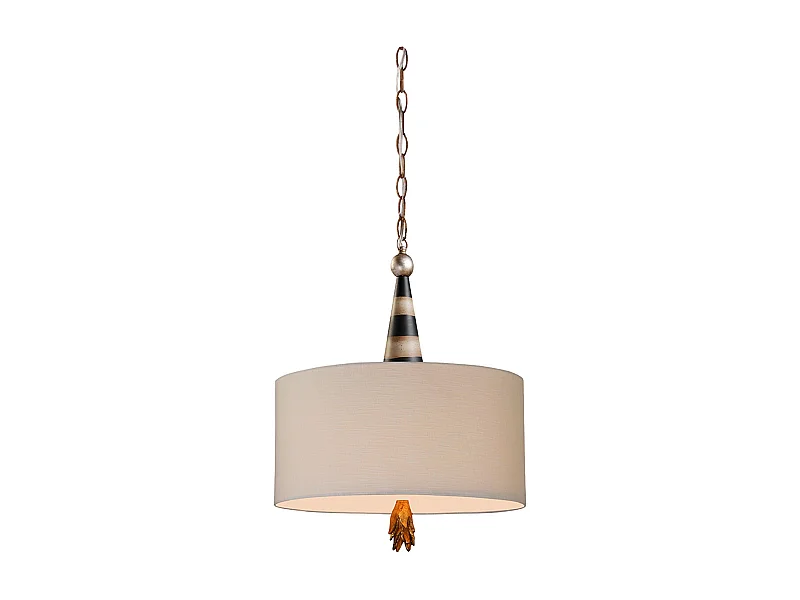 Elstead Flambeau - Lampadario a 2 luci nero, crema, foglia oro, attacco E27