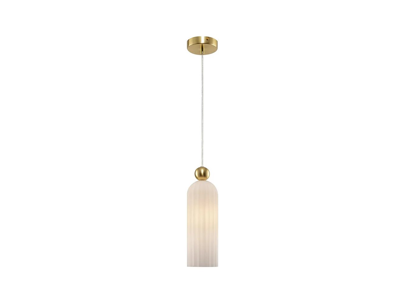 Maytoni Antic Plafonnier suspendu moderne et fin doré, abat-jour en verre blanc