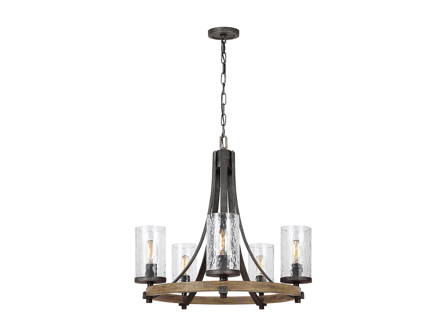 Angelo Feiss 5 licht Kronleuchter Verwitterte Eiche