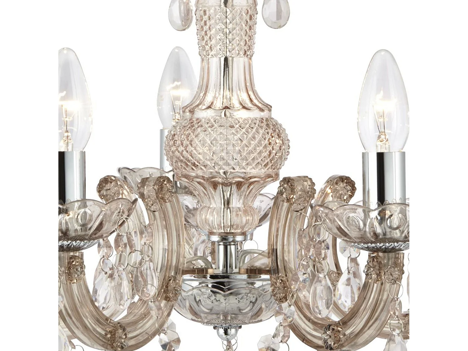Searchlicht Marie Therese - 5 Leichtes Kronleuchter-Nerz-Finish mit Acrylkristallen, E14