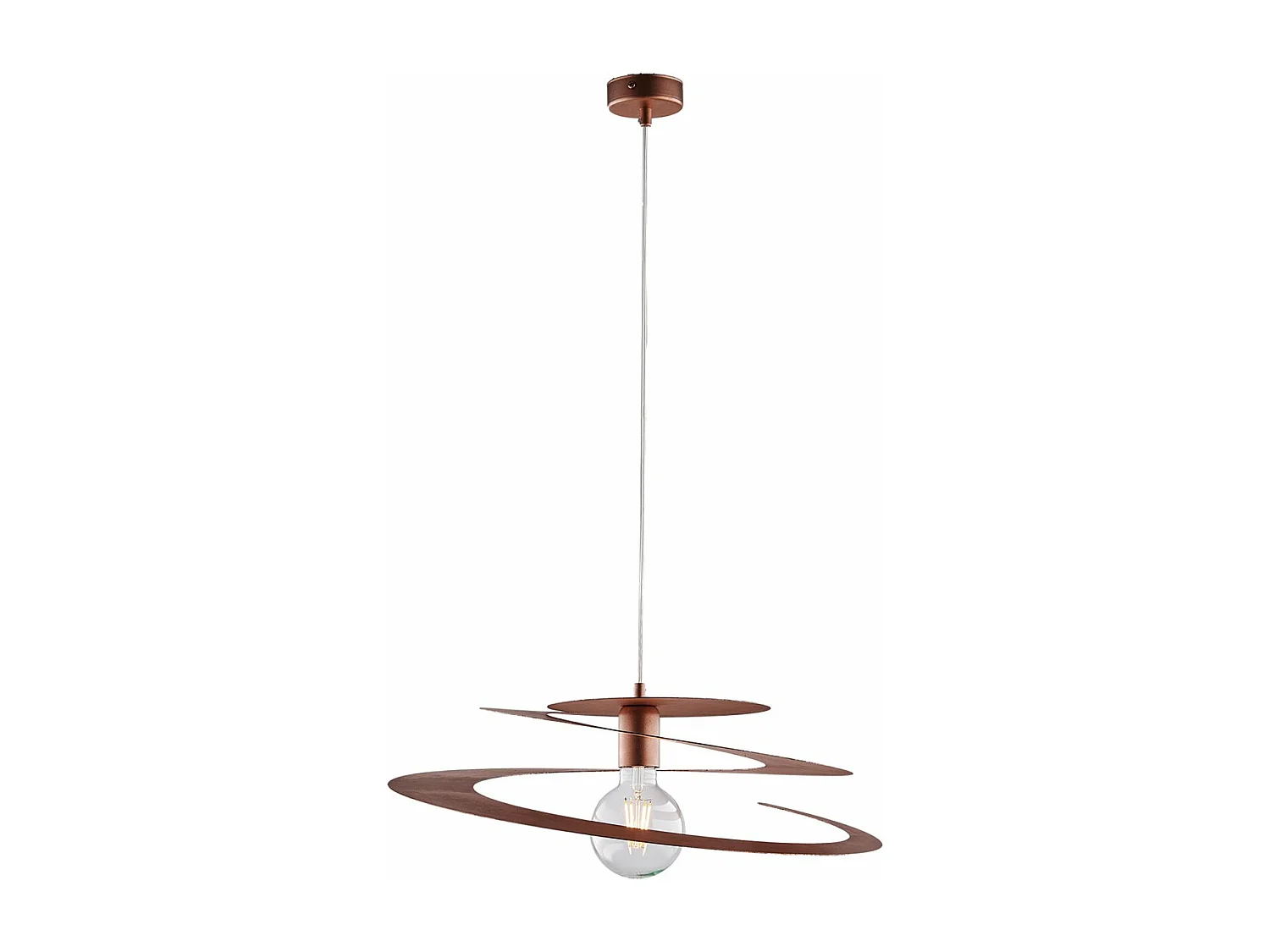 Sospensione Moderna 1 Luce Spring Ferro Laccato Rame Taglio Laser