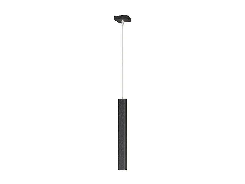 Square Tube Sospensione 1 Luce Nero Cavo Cm.250 Con Base
