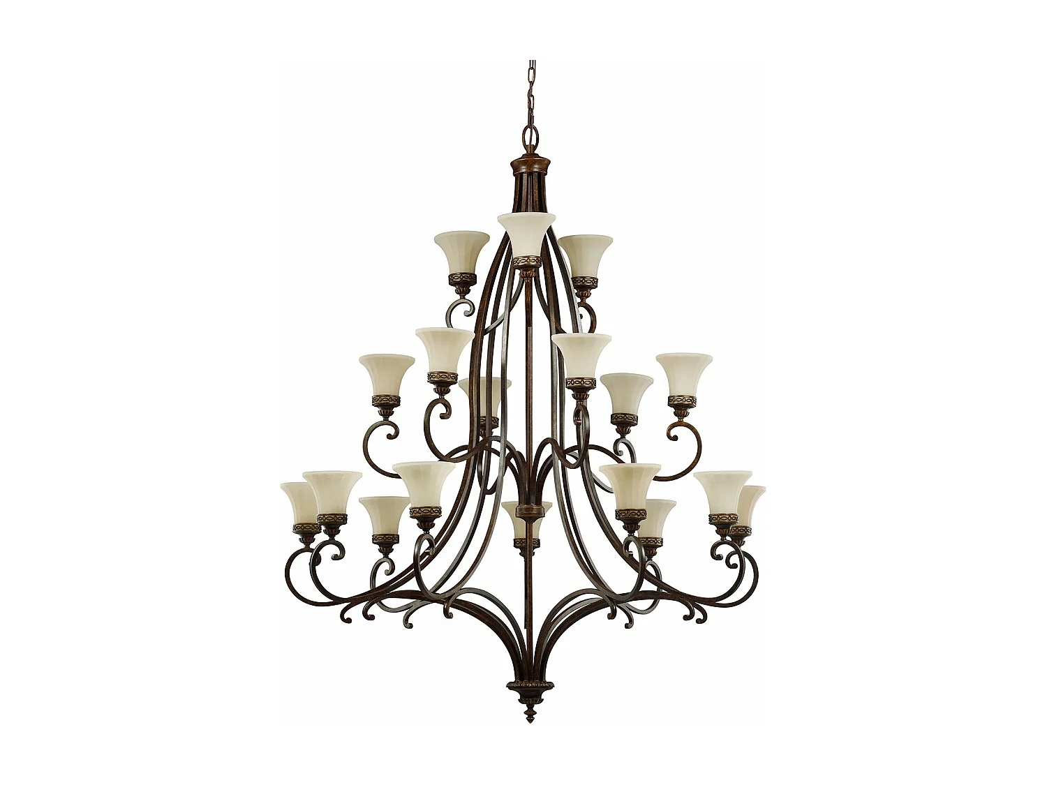 Lampadario Contemporaneo Drawing Room Acciaio Noce Vetro 18 Luci E27