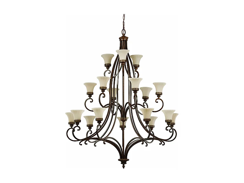 Lampadario Contemporaneo Drawing Room Acciaio Noce Vetro 18 Luci E27