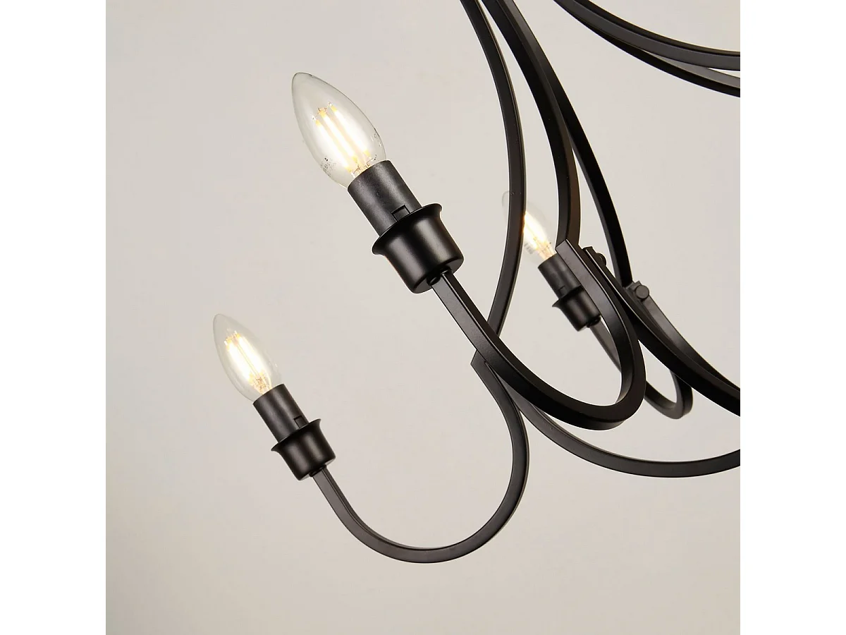 Searchlight Lodge Lampadario a 5 luci in metallo nero