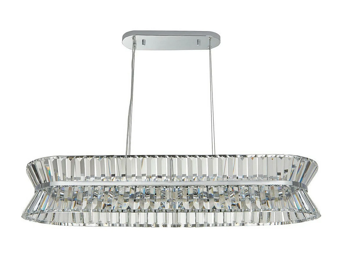 Searchlight Uptown Luminaire suspendu ovale à 10 ampoules, chrome, cristal transparent