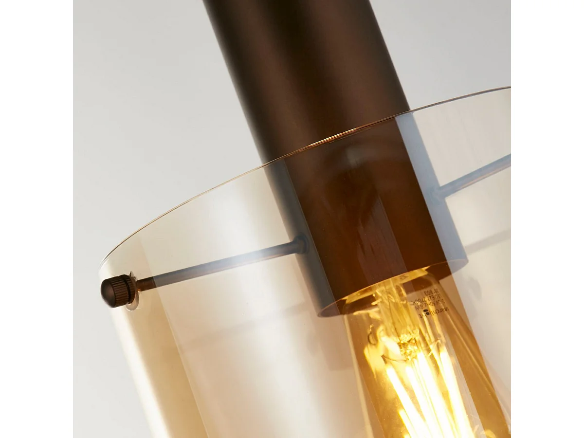 Searchlight Sweden Pendentif Moka, Verre Ambré