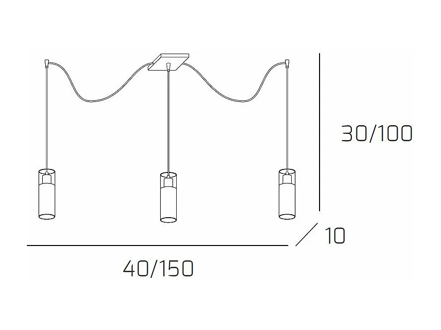 Cilinder Sospensione 3 Luci Spostabili