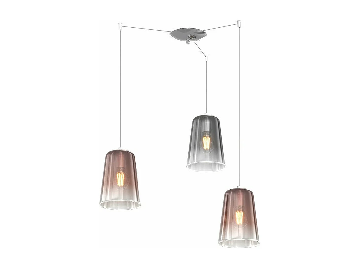 Sospensione Cromo Spostabile 3 Luci (2 Ra + 1 Cr)