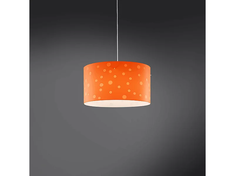 Lampadario Moderno Pois Polilux ® Arancione Materie Plastiche Bianco 5 Luci E27