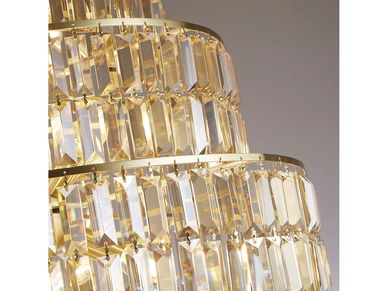 Sospensione Classico Impero Acciaio Ottone Cristallo 13 Luci E14