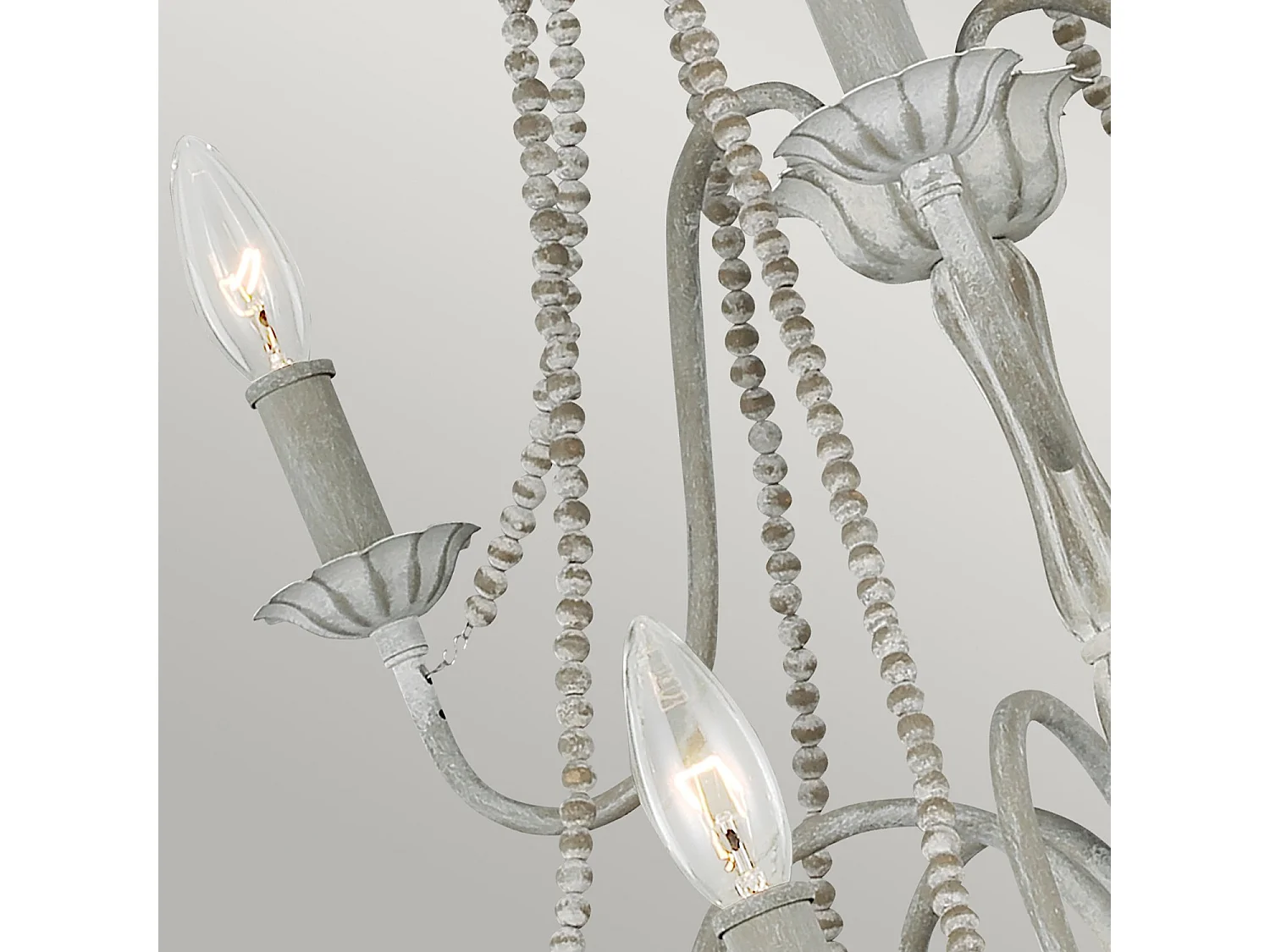 Lampadario Classico Maryville Acciaio Grigio Slavato Legno 9 Luci E14