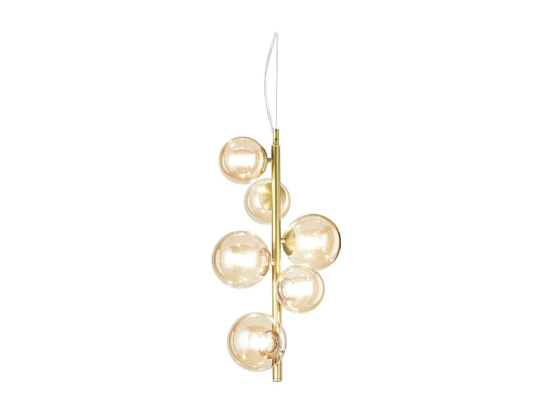 Ideal Lux PERLAGE Lámpara de techo colgante con forma de globo, 6 luces, latón