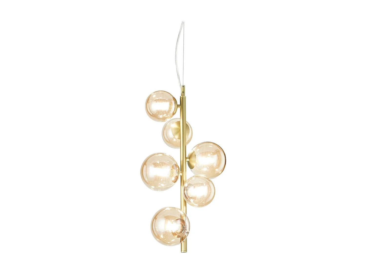 Ideal Lux PERLAGE Lámpara de techo colgante con forma de globo, 6 luces, latón