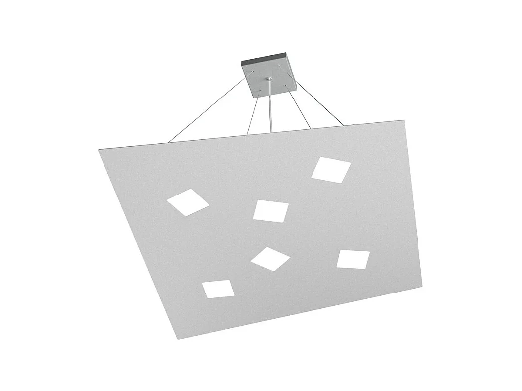 Sospensione Moderna Note Metallo Grigio 6 Luci Gx53