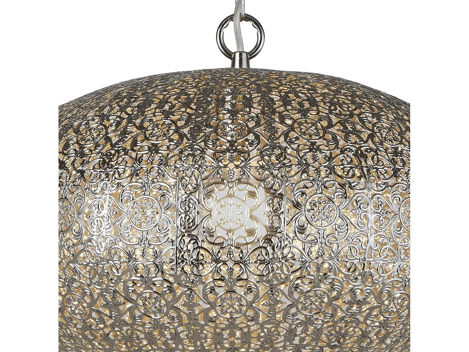 Searchlicht Fretwork 1 Pendelleuchte, glänzendes Nickel