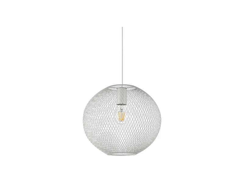 Ideal Lux NET Lámpara de techo colgante con estructura de alambre, 29 cm, blanca