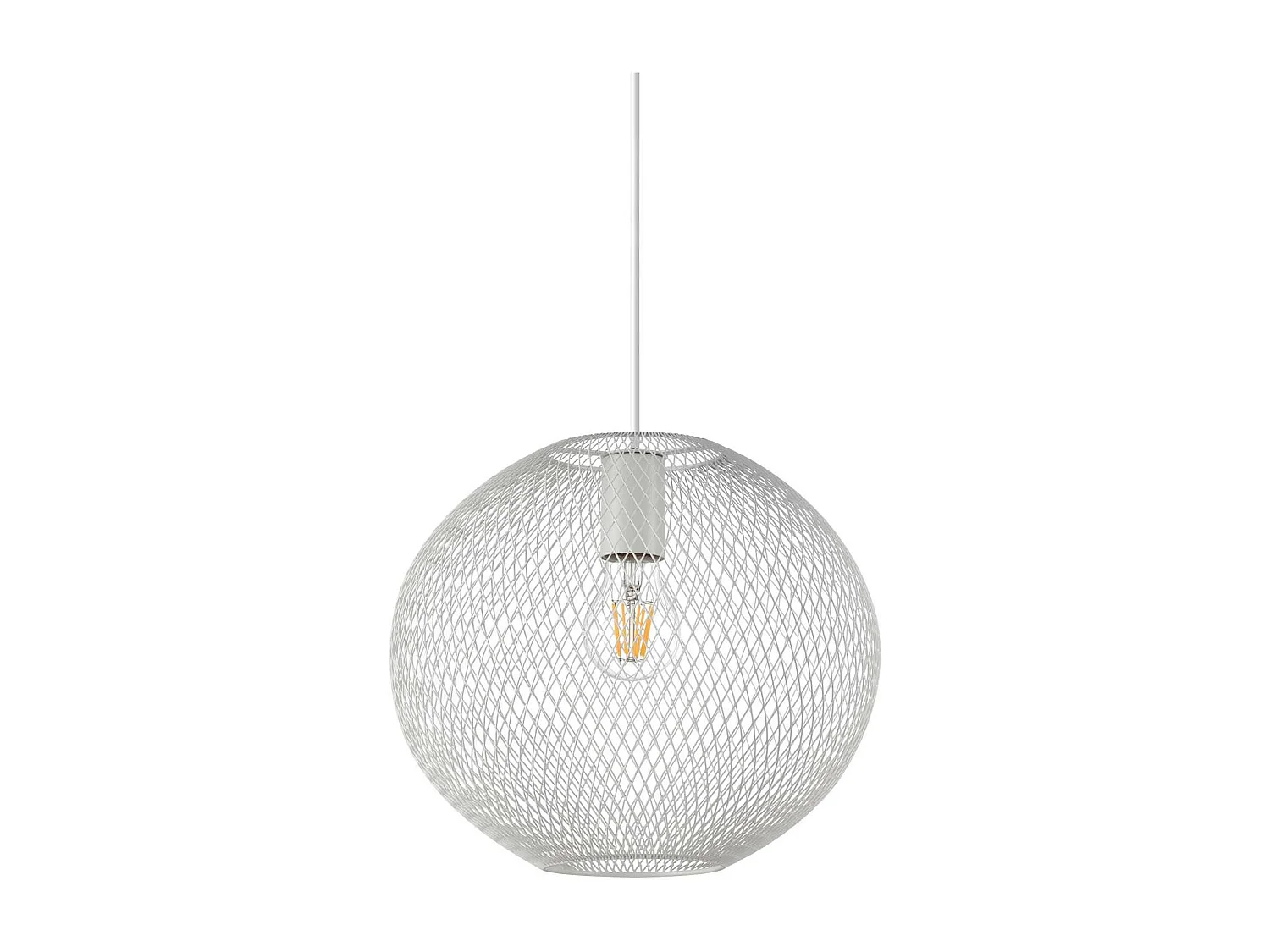 Ideal Lux NET Lámpara de techo colgante con estructura de alambre, 29 cm, blanca