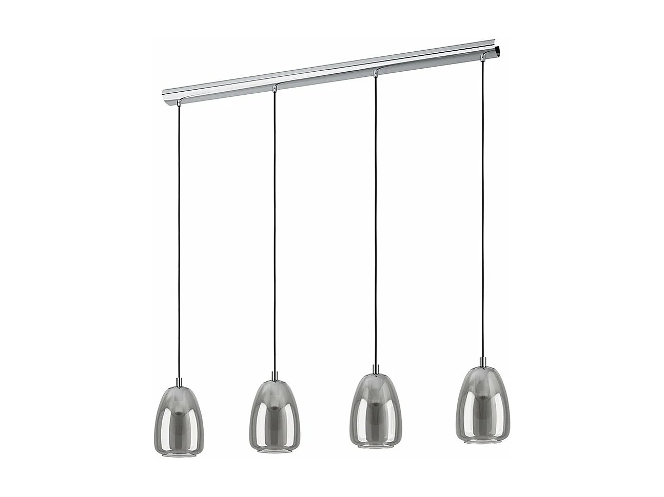 Lampadario Contemporaneo Alobrase 4 Luci Metallo Cromo
