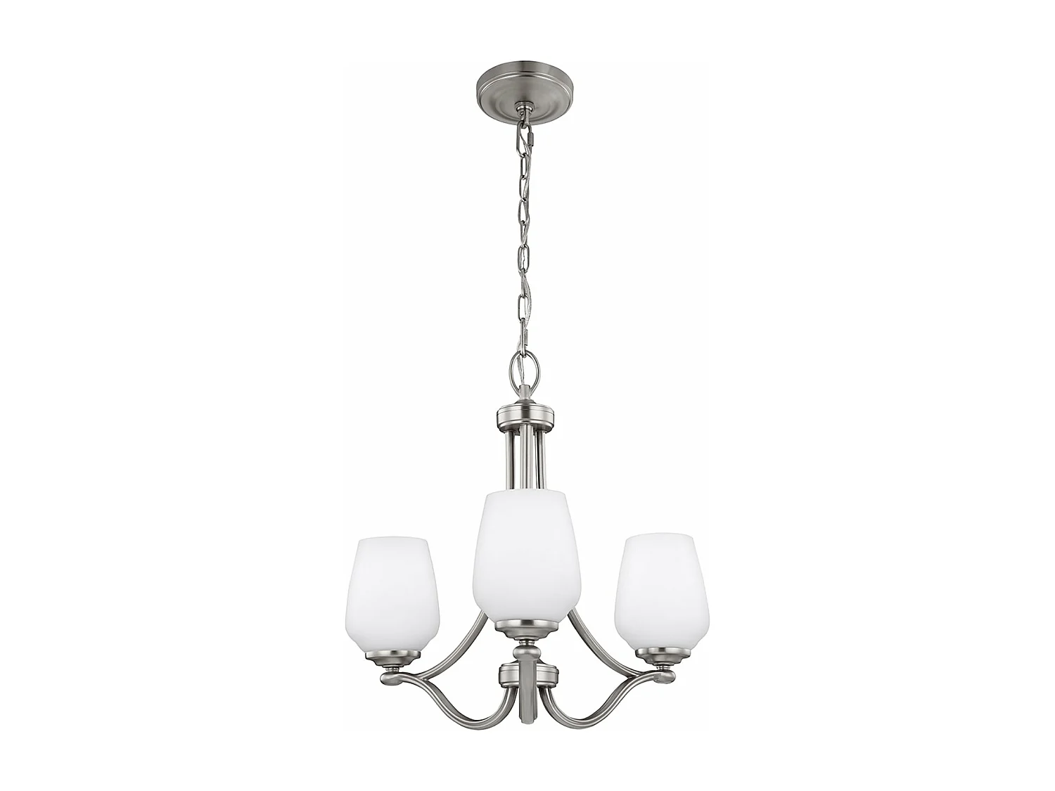 Lampadario Contemporaneo Vintner In Acciaio Nichel Satinato Vetro 3 Luci E27