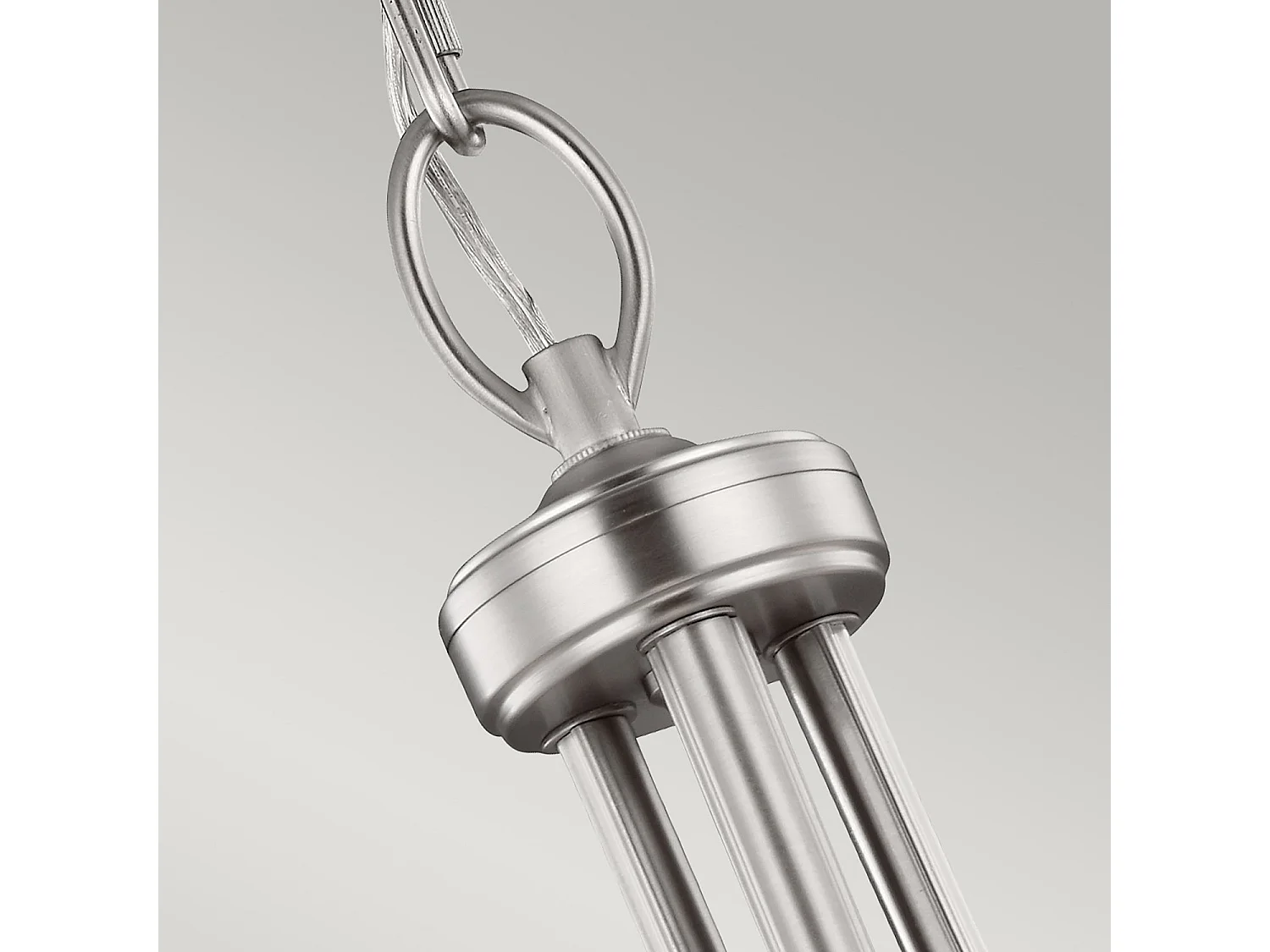 Lampadario Contemporaneo Vintner In Acciaio Nichel Satinato Vetro 3 Luci E27