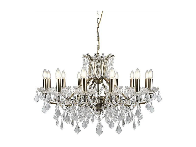 Searchlight Paris - Lampadario a 12 luci con finitura in ottone anticato, attacco E14