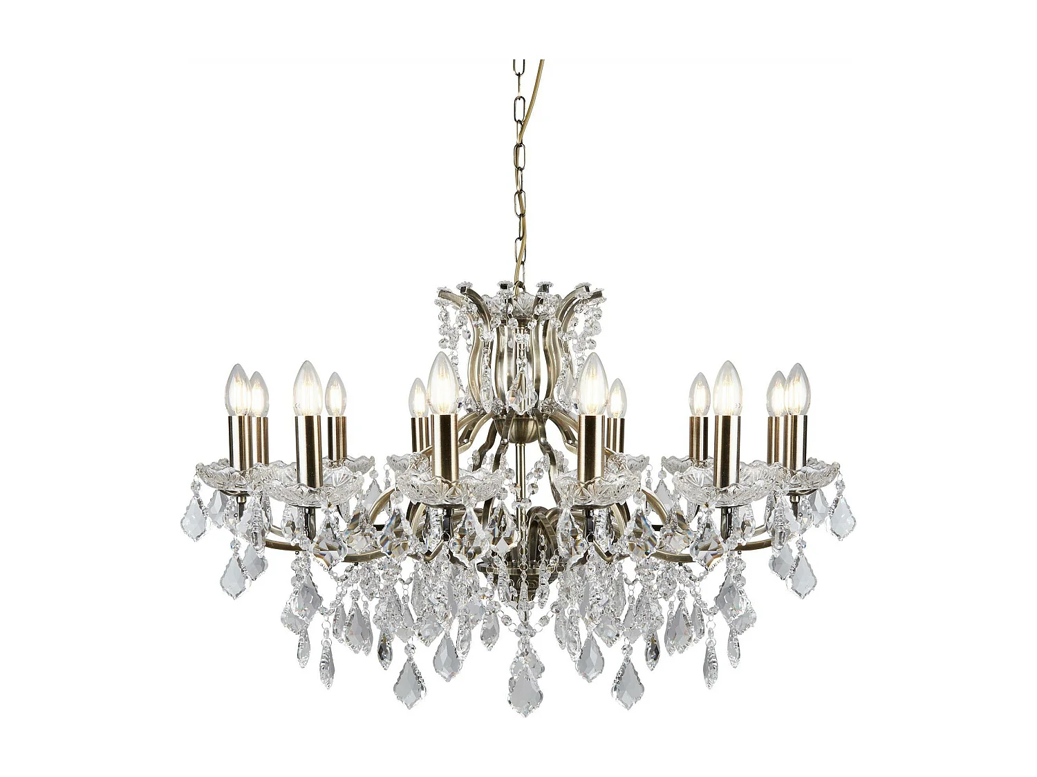 Searchlight Paris - Lampadario a 12 luci con finitura in ottone anticato, attacco E14