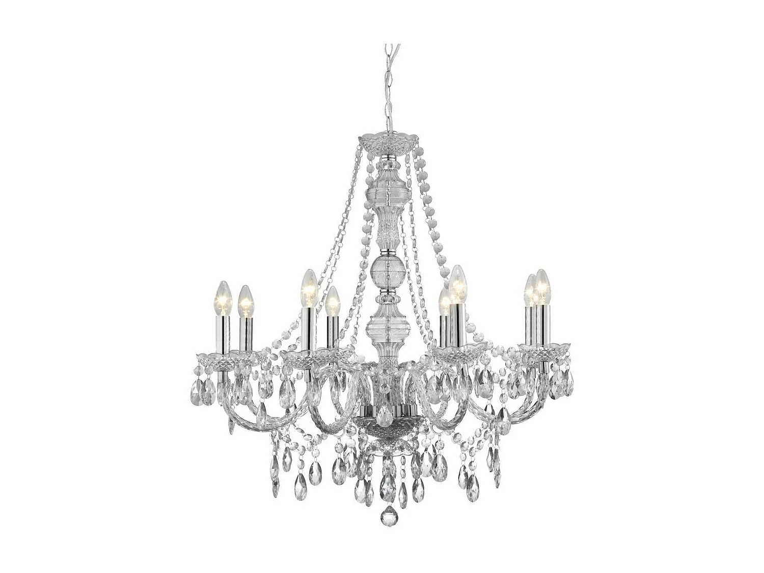 Searchlight Marie Therese - Lampadario a 8 luci con finitura cromata in acrilico Marie Therese, E14