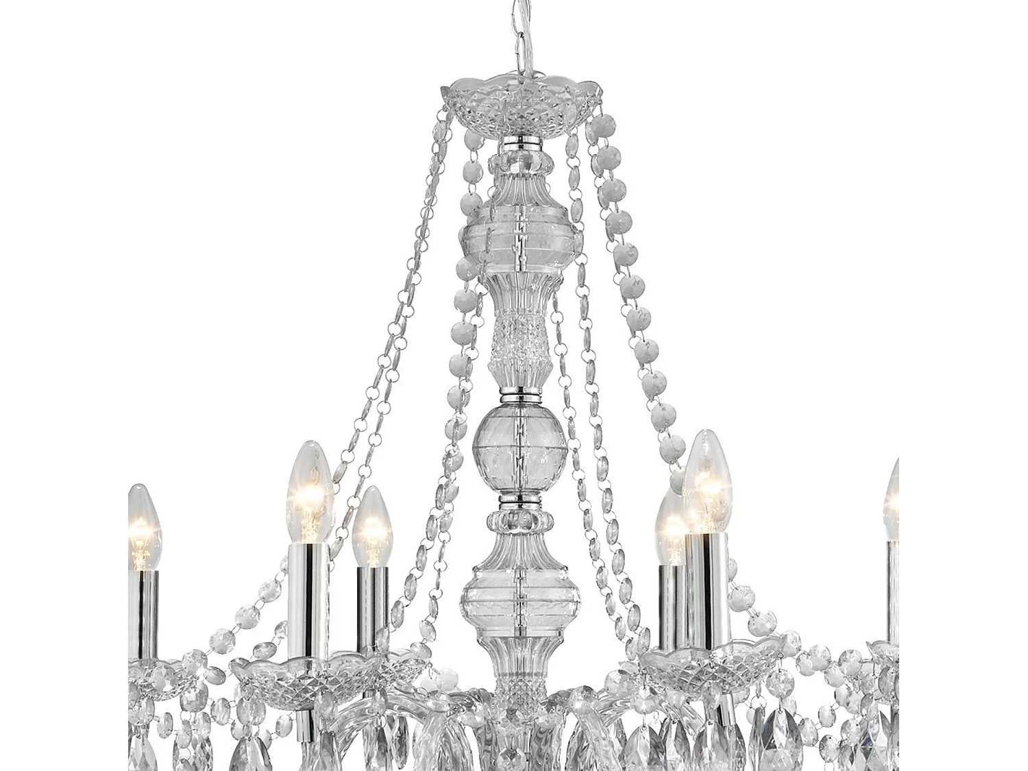 Searchlight Marie Therese - Lampadario a 8 luci con finitura cromata in acrilico Marie Therese, E14