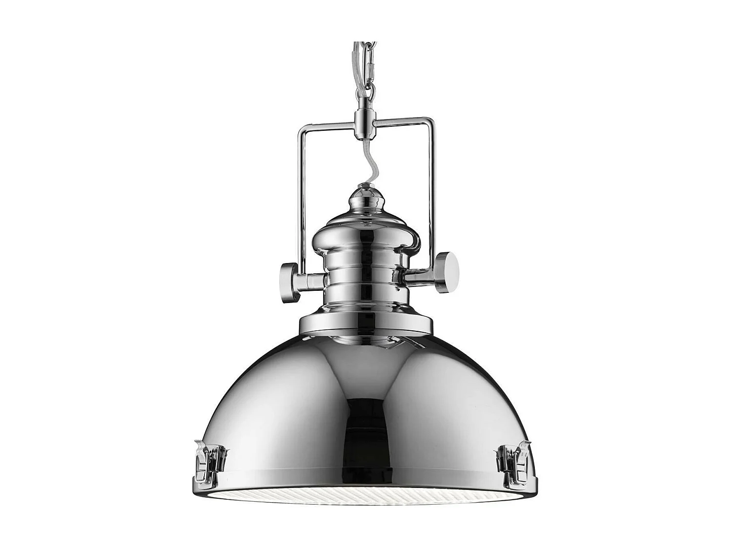 Searchlicht Industrial - 1 licht Dome Deckenanhänger Chrom mit Acryldiffusor, E27