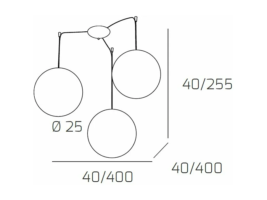 Sospensione Contemp Glitter Metallo Cromo Vetro Soffiato Trasp 3 Luci E27 25Cm