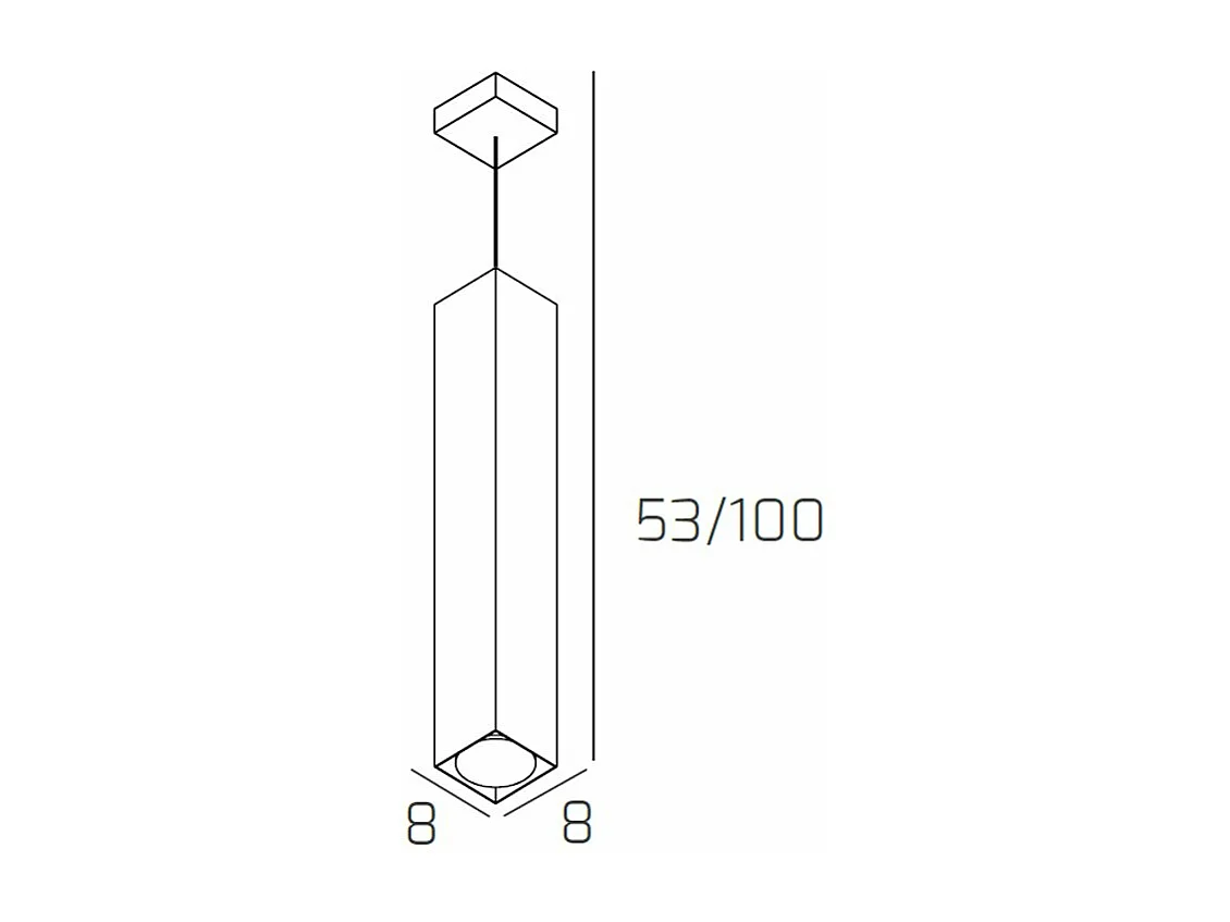 Plate Sospensione Tubo H.50 1 Luce Sabbia