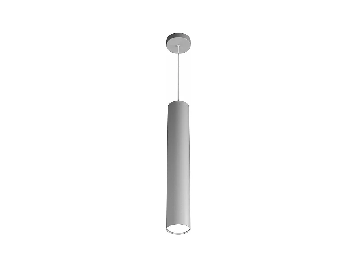 Sospensione Moderna Cilindrica Shape Metallo Grigio 1 Luce Gx53 50Cm