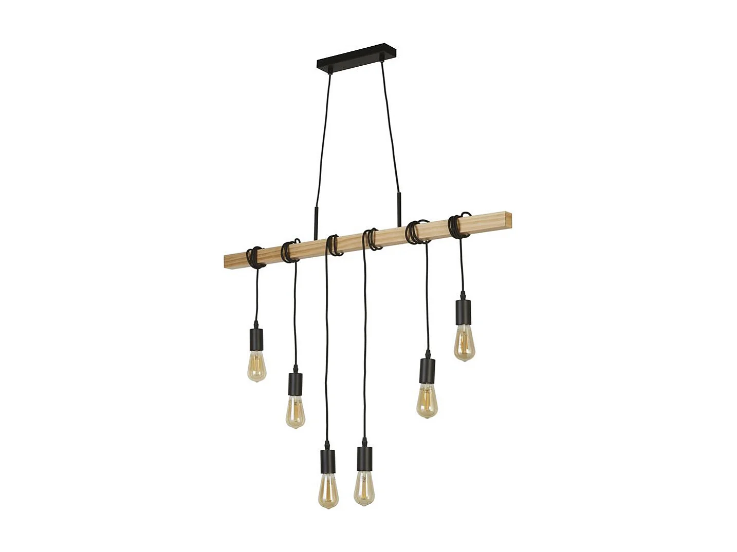 Searchlight Woody6 Ljushänge, svart och ask