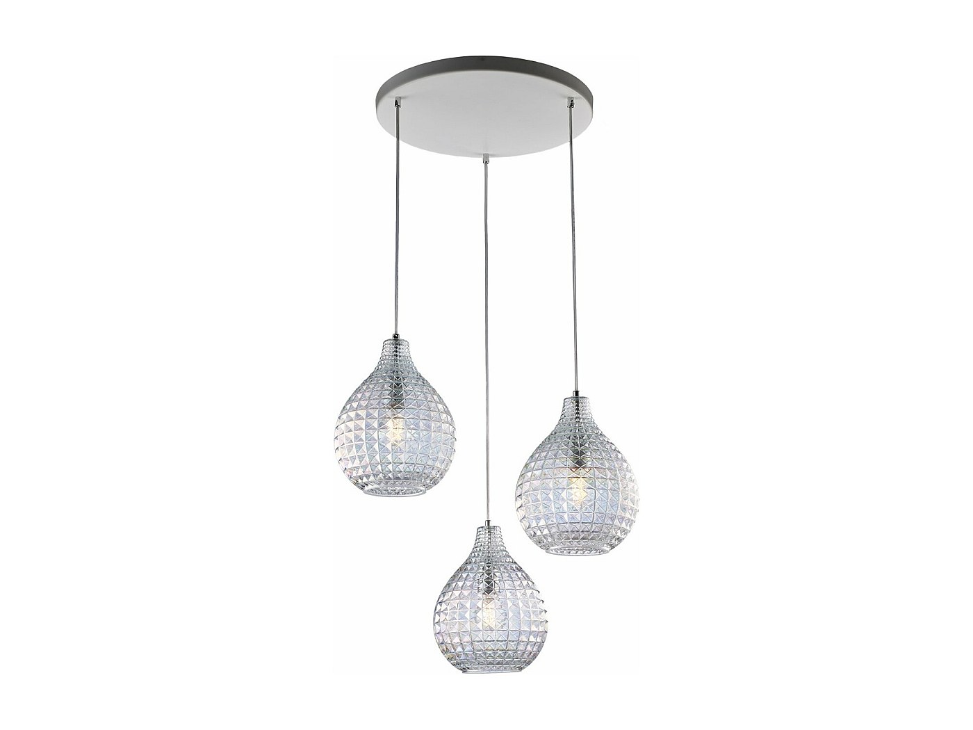 Plafonnier Suspension 3 Branches Hofstein – Moderne Métal Anthracite/marron/blanc