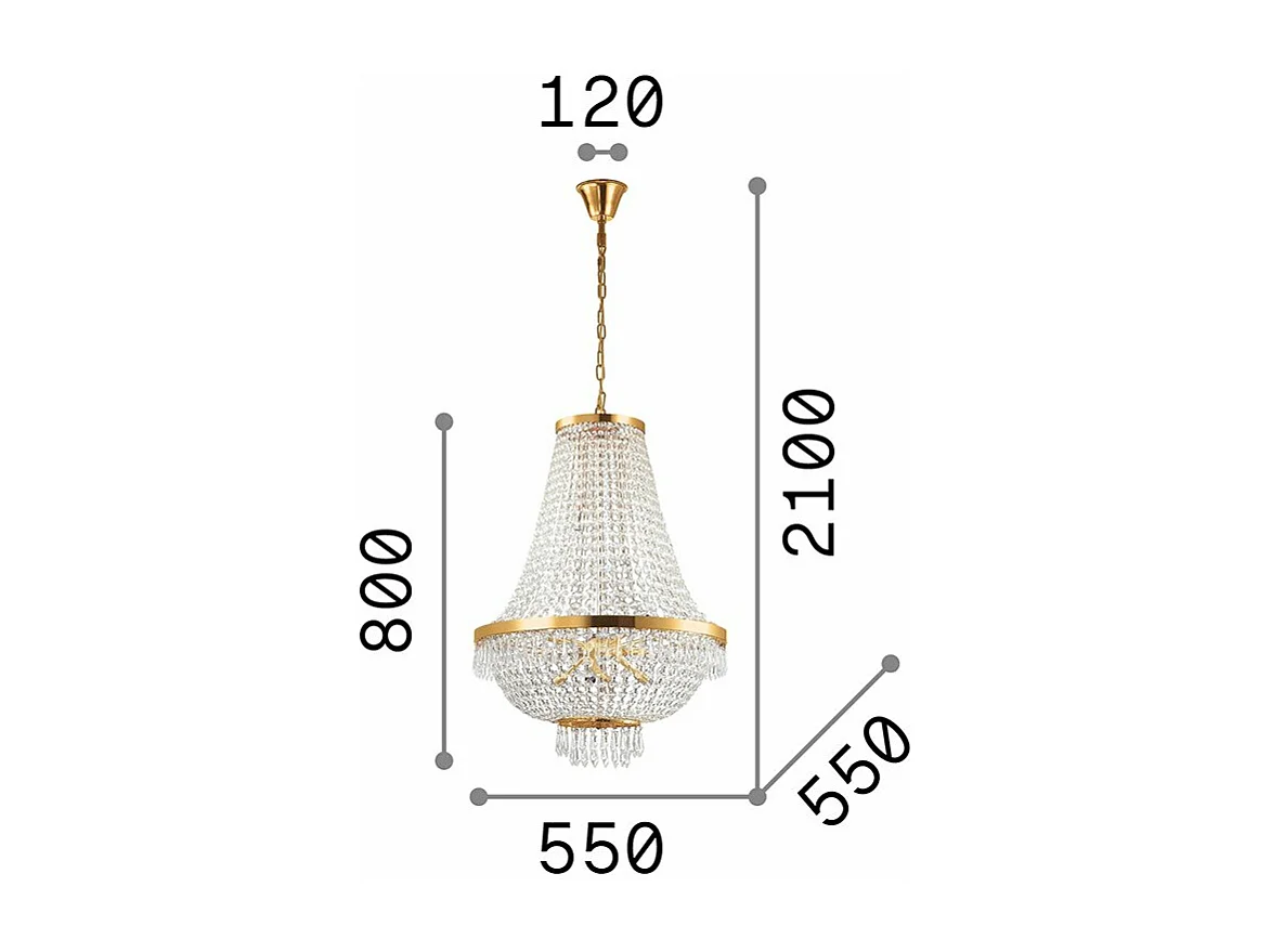 Dekorativer großer Kronleuchter Chrom, G9