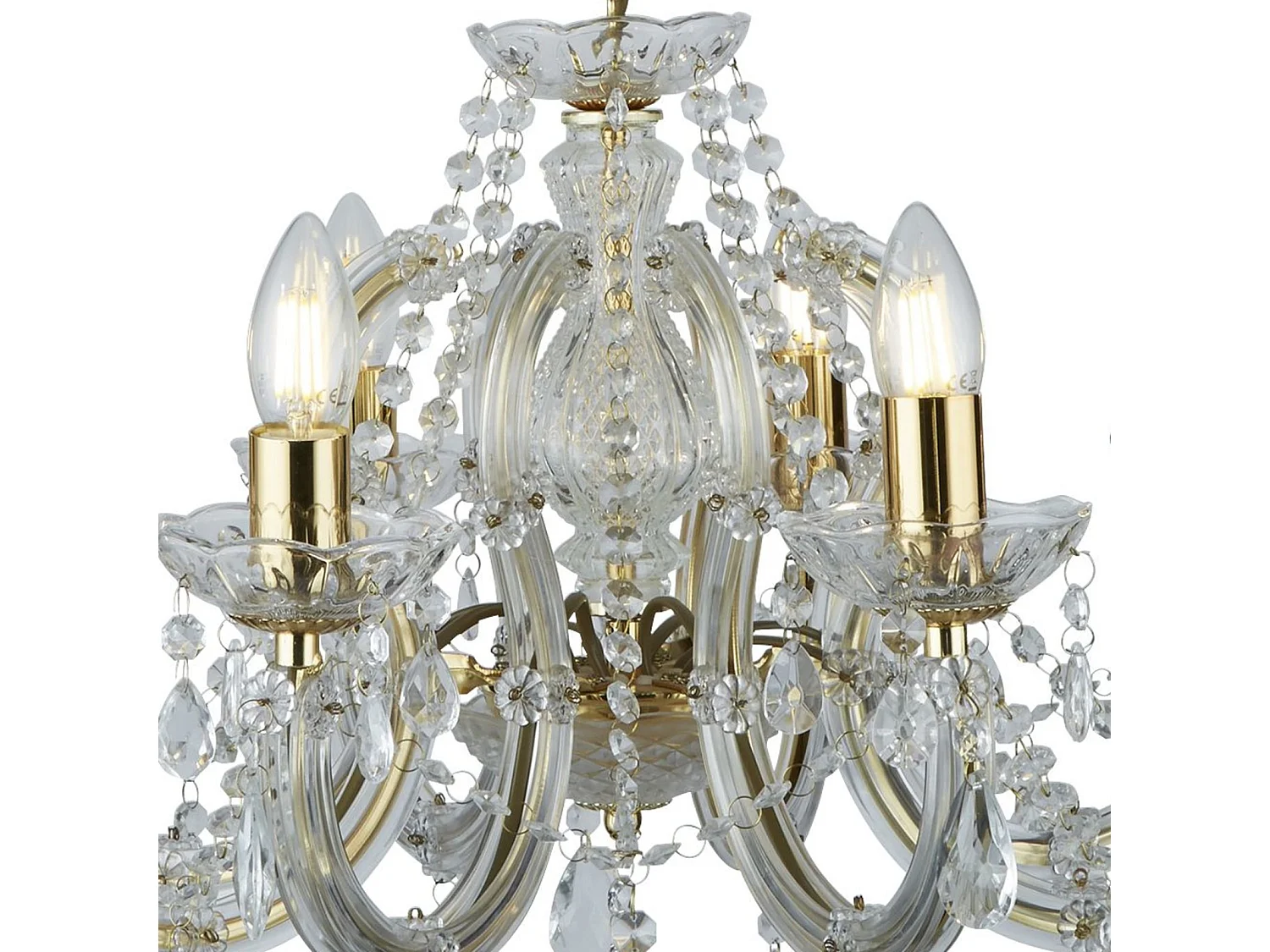 Searchlight Marie Therese 8 ljus kristallkrona polerad mssing, E14