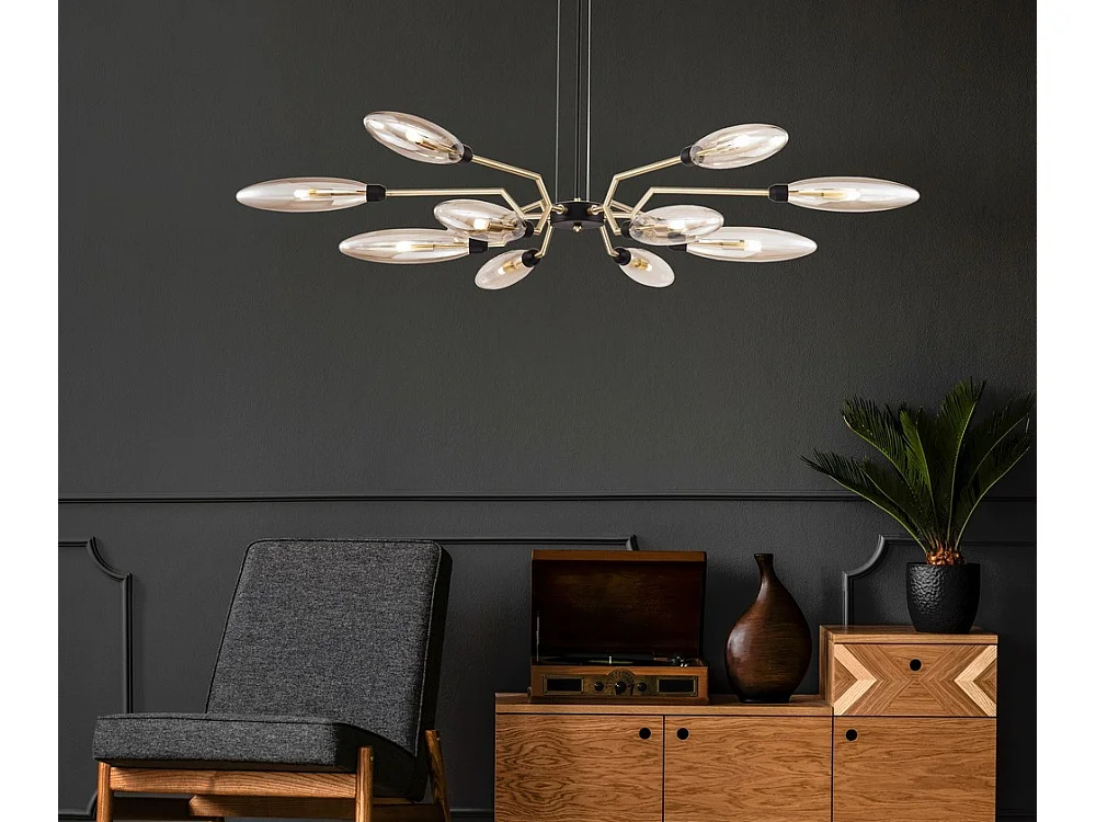 Ventura Lámpara Colgante de Techo Oro Mate, 12 Luces, G9