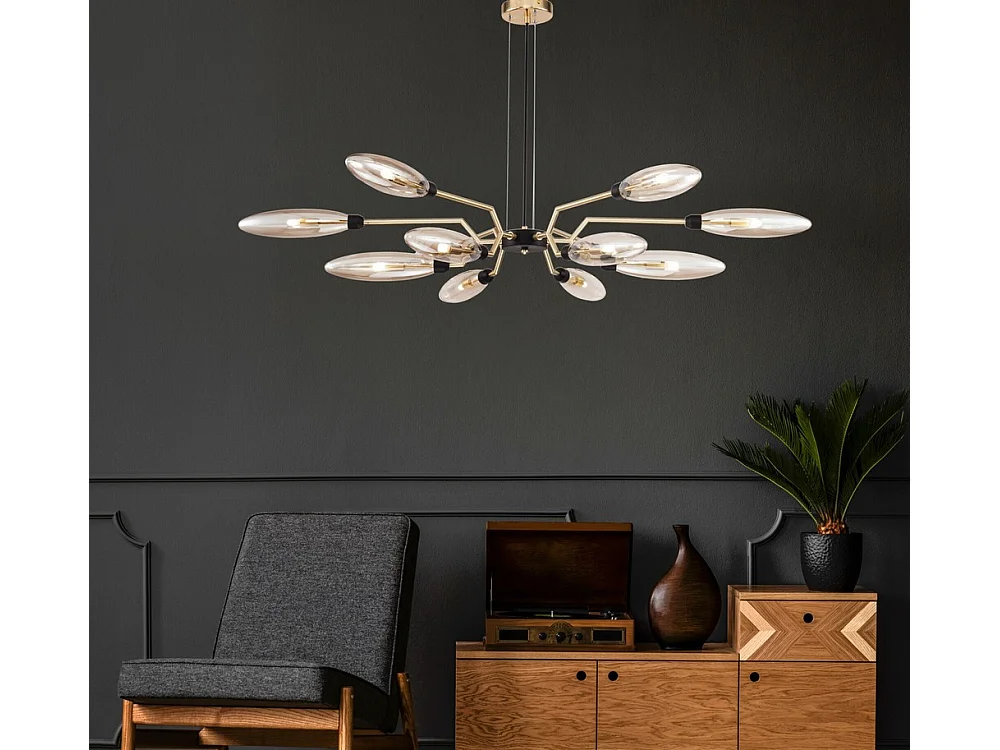 Ventura Lámpara Colgante de Techo Oro Mate, 12 Luces, G9