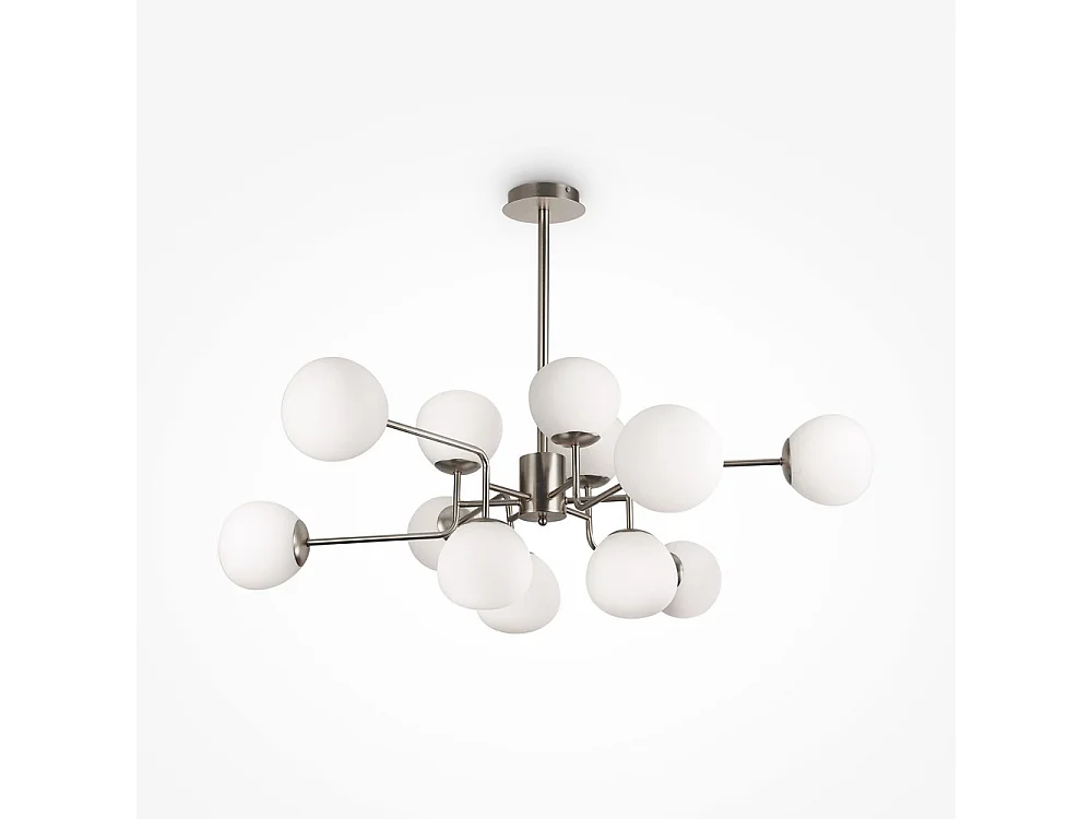 Erich Globe Sospensione a Soffitto Nichel, 12 Luci, E14