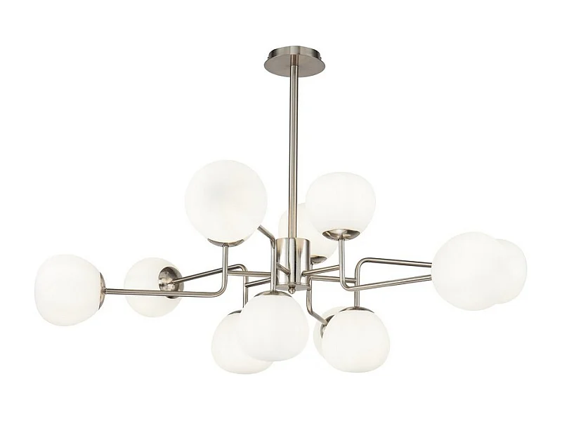 Erich Globe Sospensione a Soffitto Nichel, 12 Luci, E14