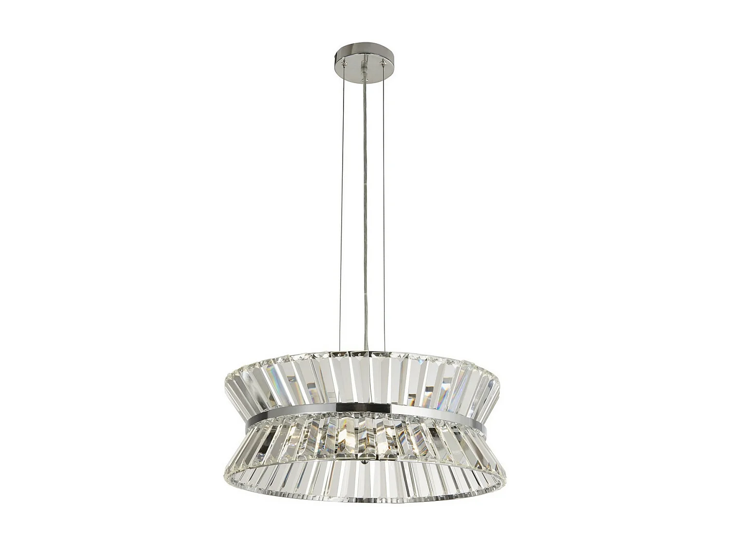 Searchlight Uptown Colgante de 7 luces/semi, cromado empotrado, cristal transparente