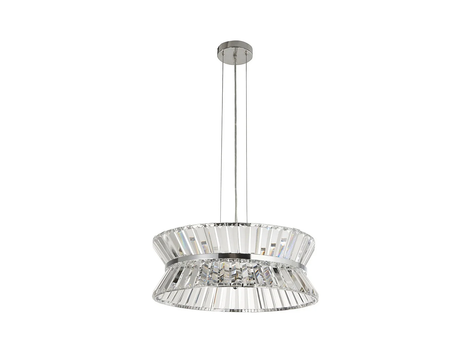 Searchlicht Uptown 7-flammige Pendelleuchte/Halbleuchte, bündiges Chrom, klares Kristall