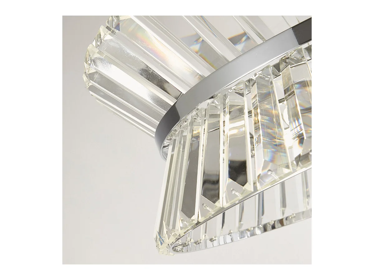 Searchlicht Uptown 7-flammige Pendelleuchte/Halbleuchte, bündiges Chrom, klares Kristall