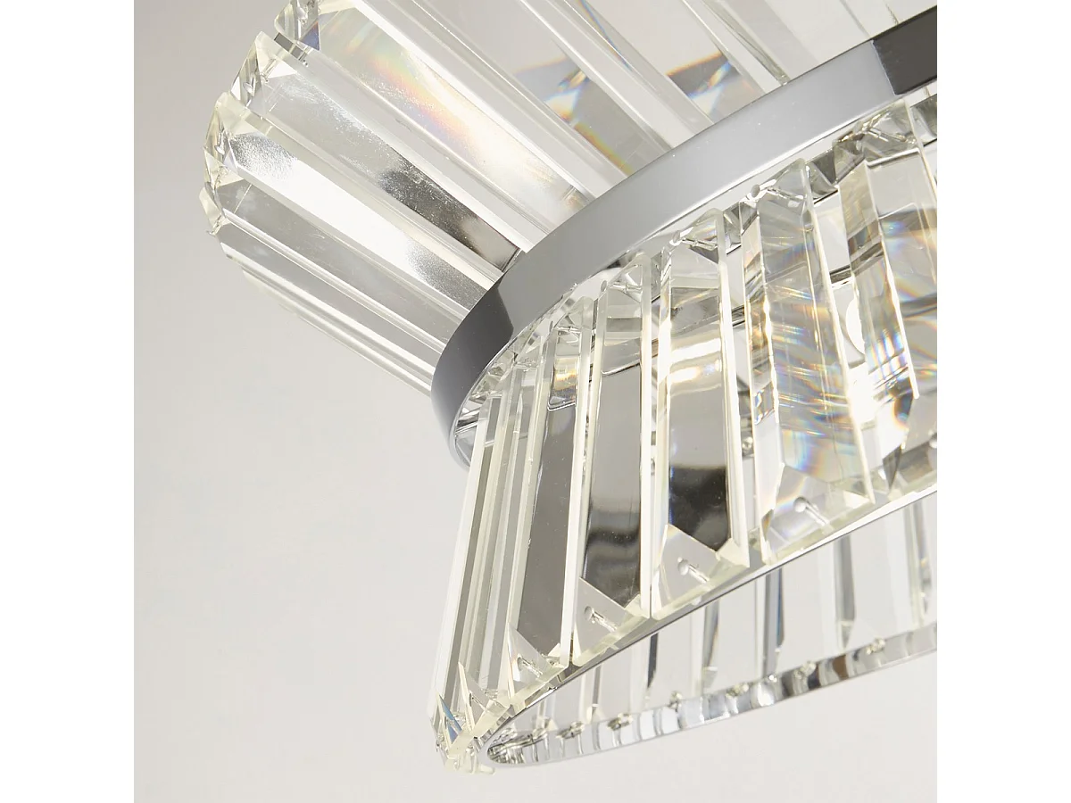 Searchlicht Uptown 7-flammige Pendelleuchte/Halbleuchte, bündiges Chrom, klares Kristall