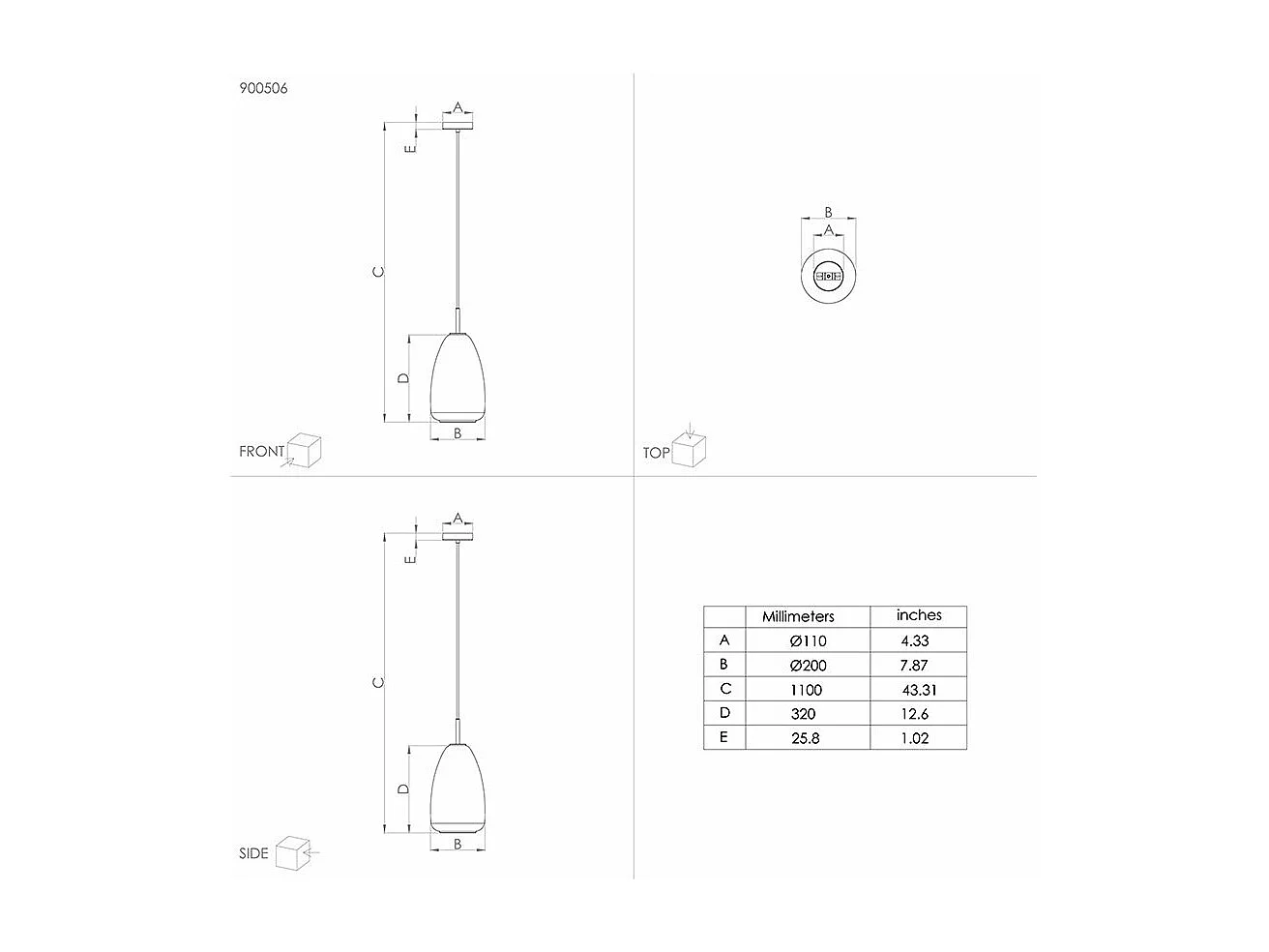 Lampadario Contemporaneo Alobrase 1 Luce Acciaio Nero E Ottone