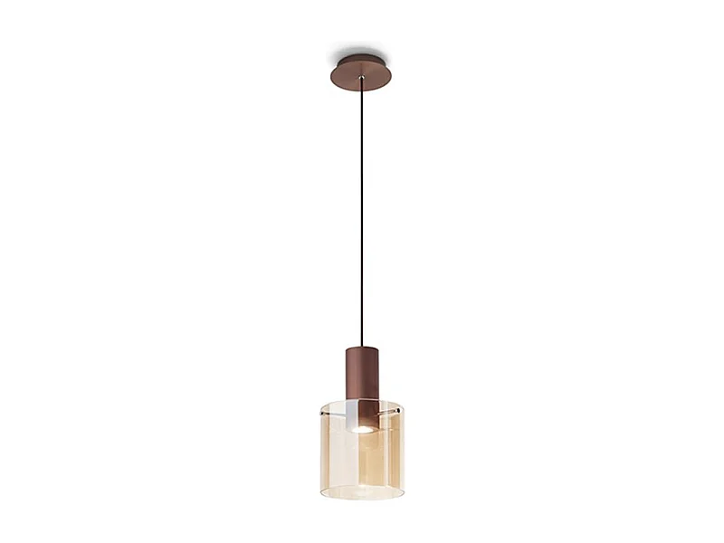 Lampadario In Alluminio Contemporaneo Hugo Oro 1 Luce