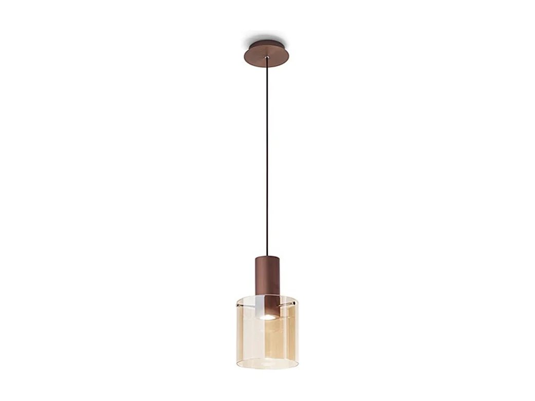 Lampadario In Alluminio Contemporaneo Hugo Oro 1 Luce