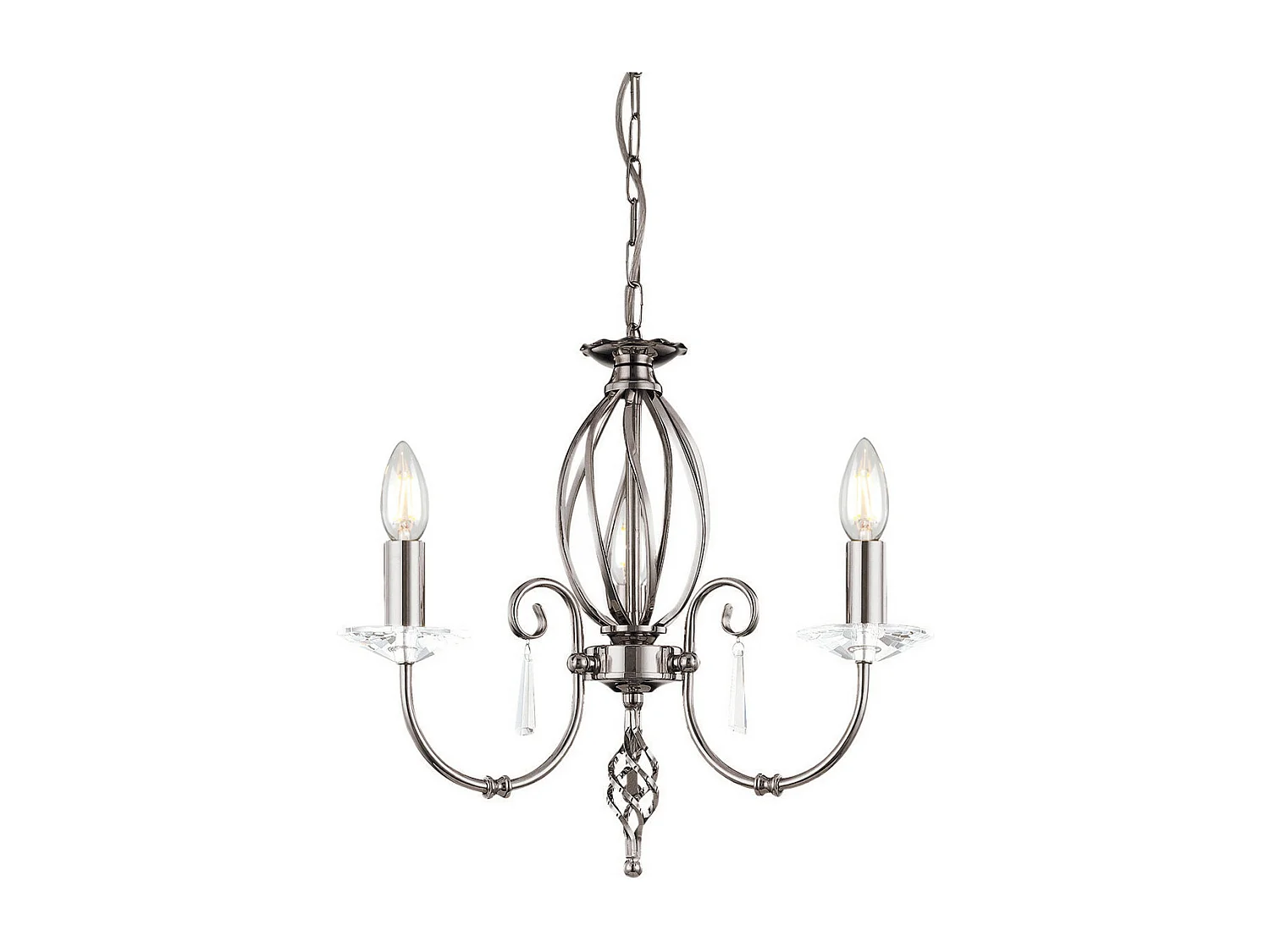 Elstead Aegean - Kronleuchter 3 Leicht poliertes Nickel-Finish, E14