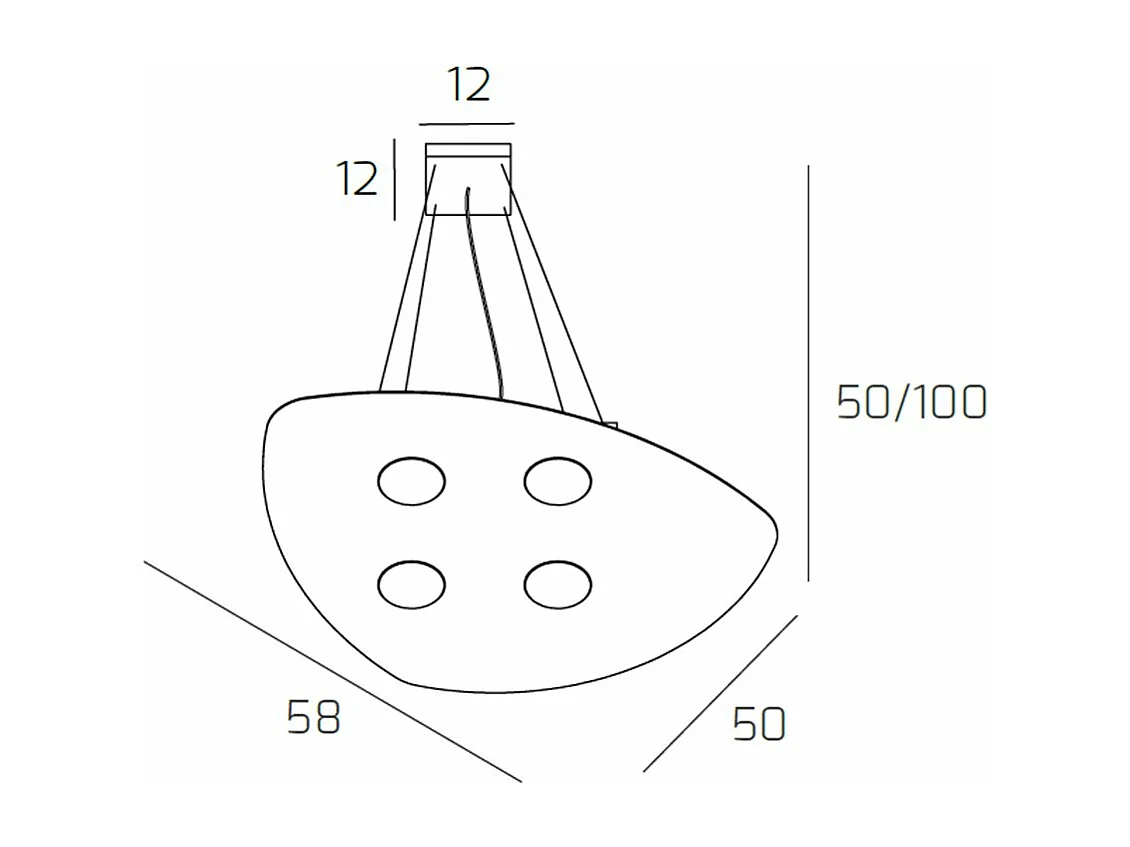 Shape Sospensione 4 Luci Sabbia